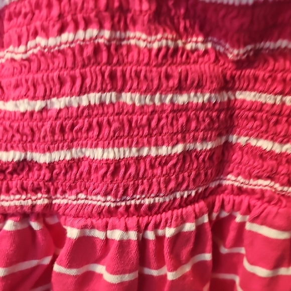 Children's Place Pink and White Striped Elastic Sun Dress Size 7 - Picture 3 of 6